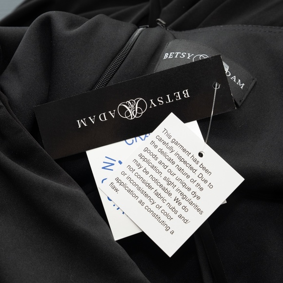 Betsy & Adam Plus Bobbi Long Ruffled V Neck Gown - Picture 9 of 13